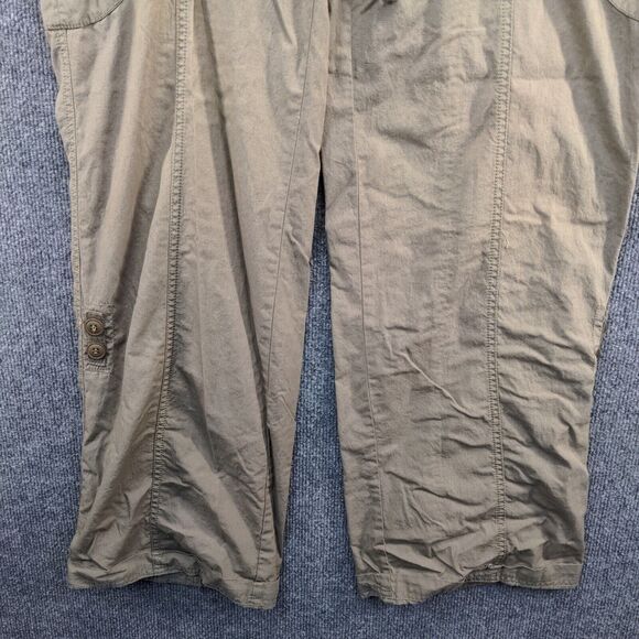 Vanilla Star Women's Straight Leg Cargo Pants Green Large Drawstring Waist - Picture 5 of 12